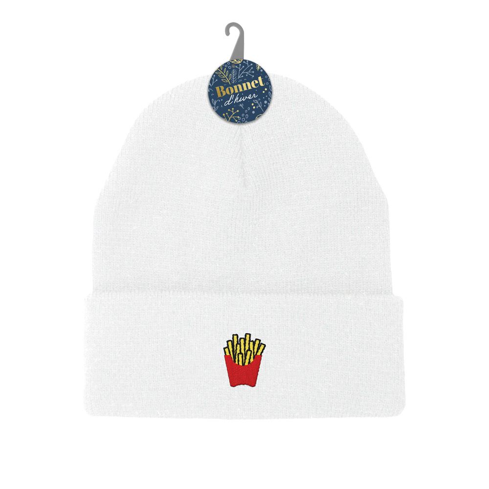 Bonnet brode picto frites