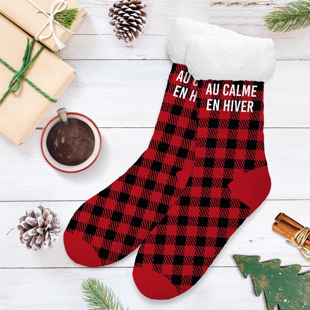 Chaussettes moumoutes au calme en hiver h