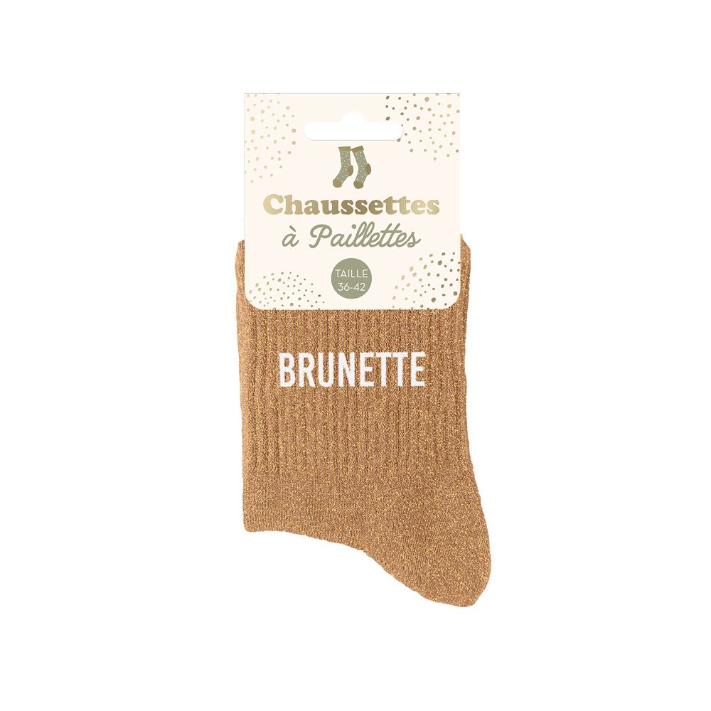 Chaussettes paillettes brunette