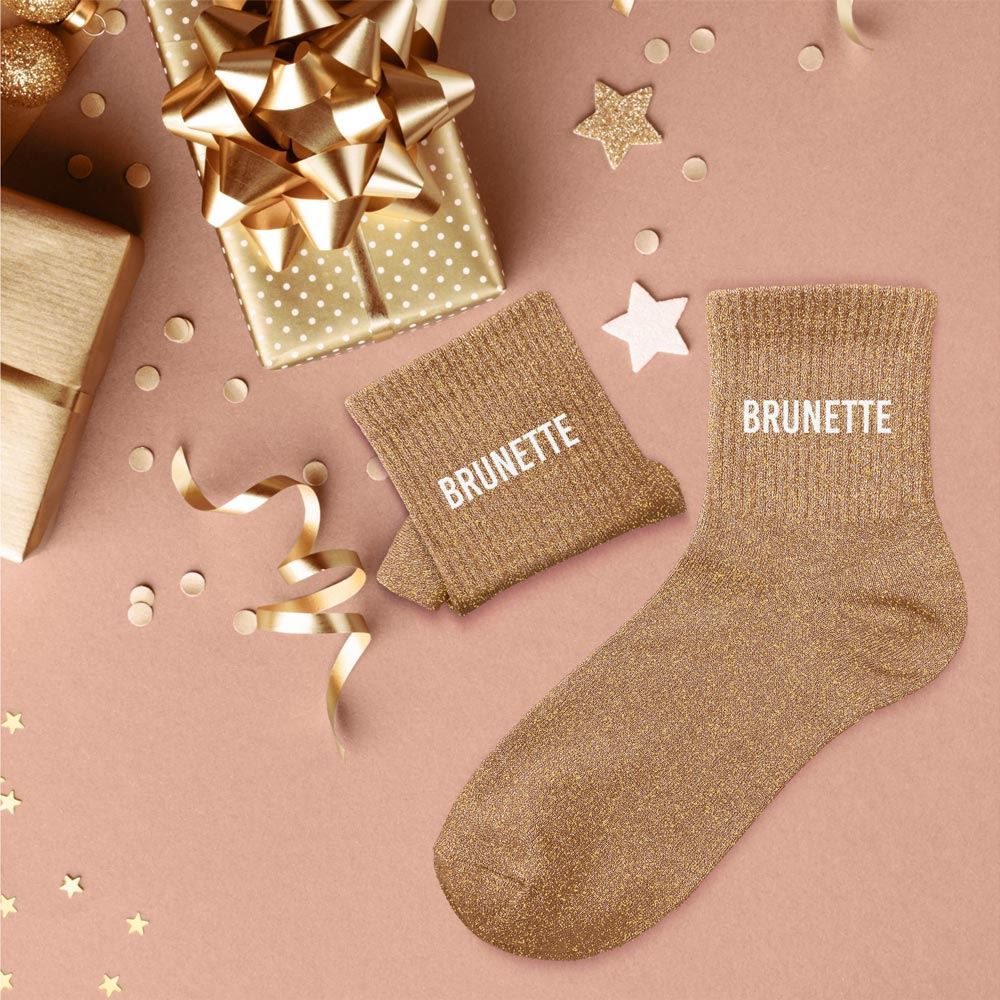 Chaussettes paillettes brunette