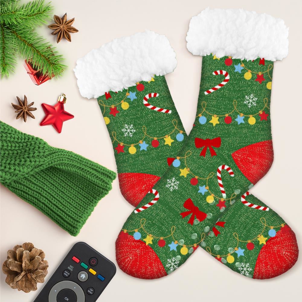 Chaussettes moumoute paillettes femme