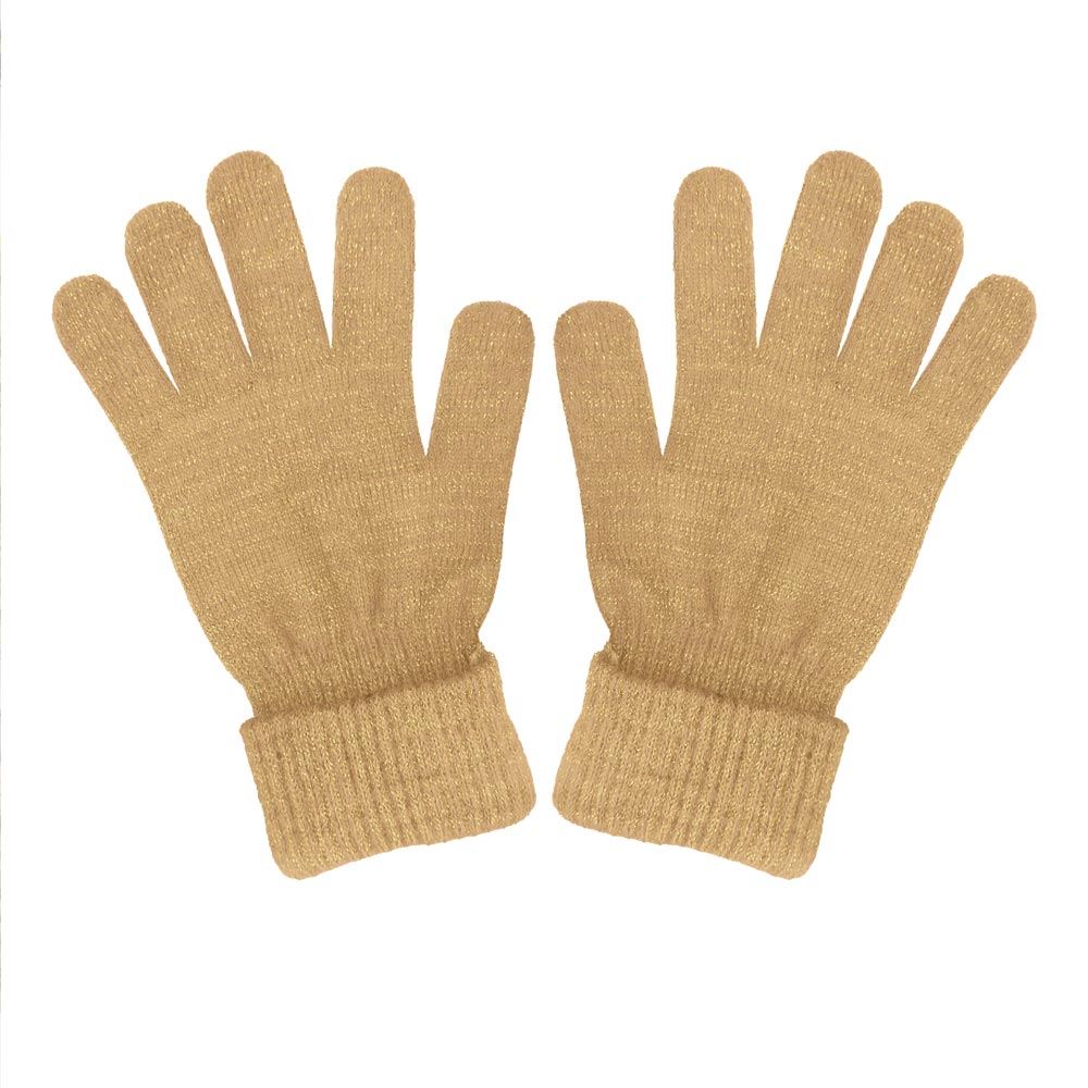 Gants hiver a paillettes beige