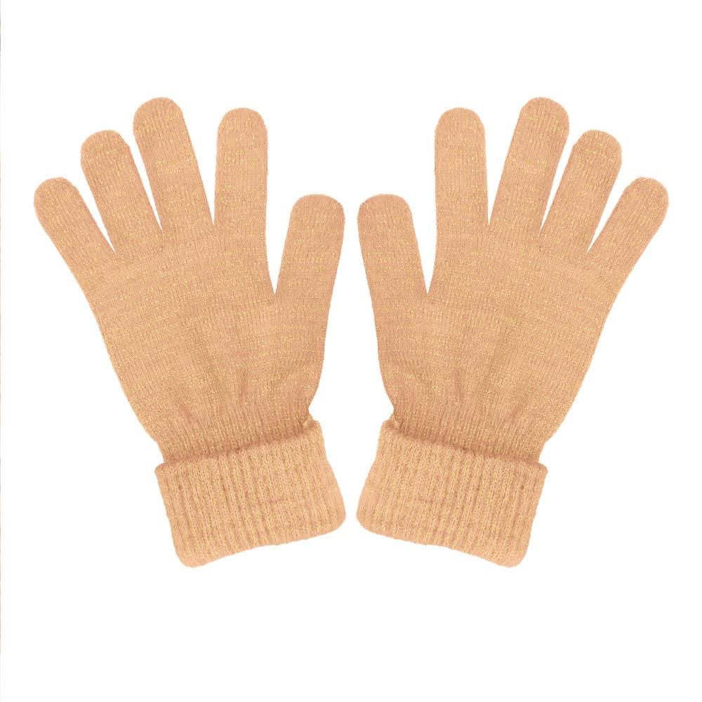 Gants hiver a paillettes saumon