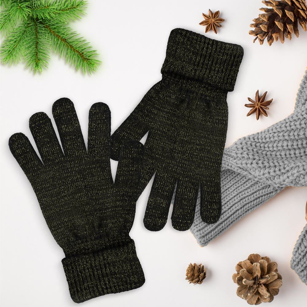 Gants hiver a paillettes noirs