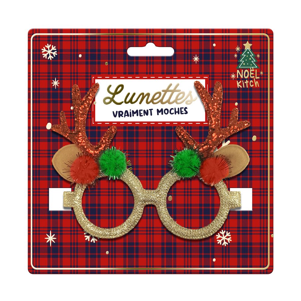 Lunettes renne dore kitch