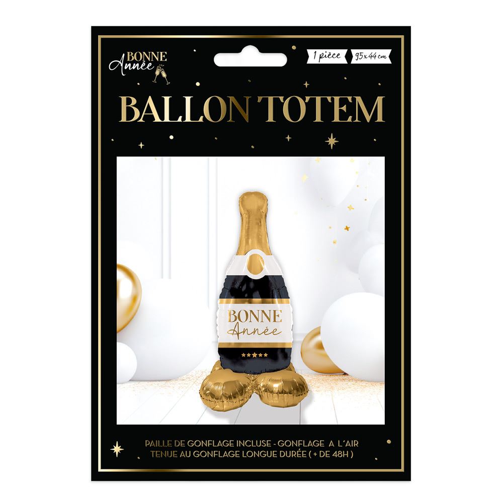 Ballon totem bouteille bonne annee