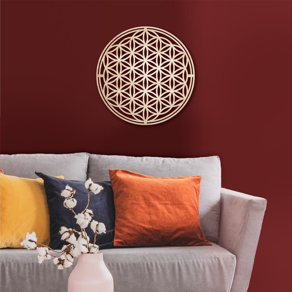 Fleur de vie deco bois 40cm