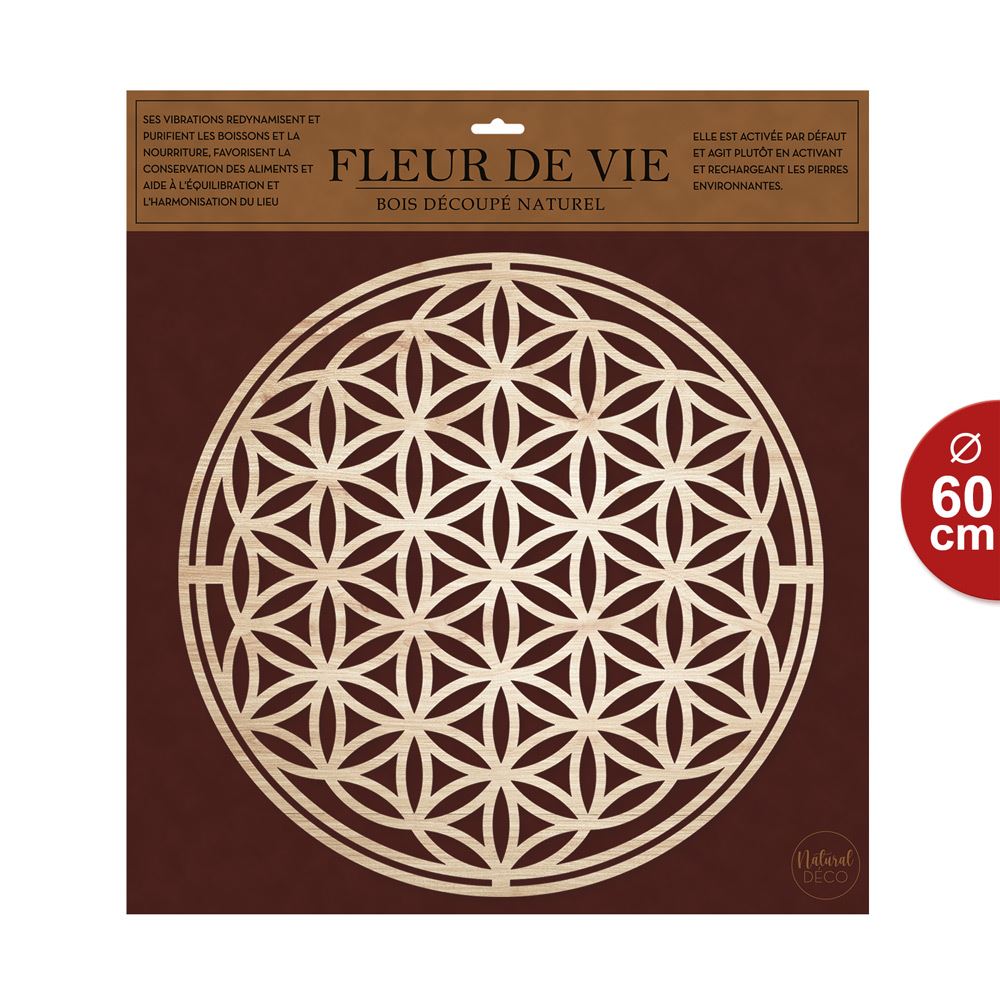 Fleur de vie deco bois 60cm