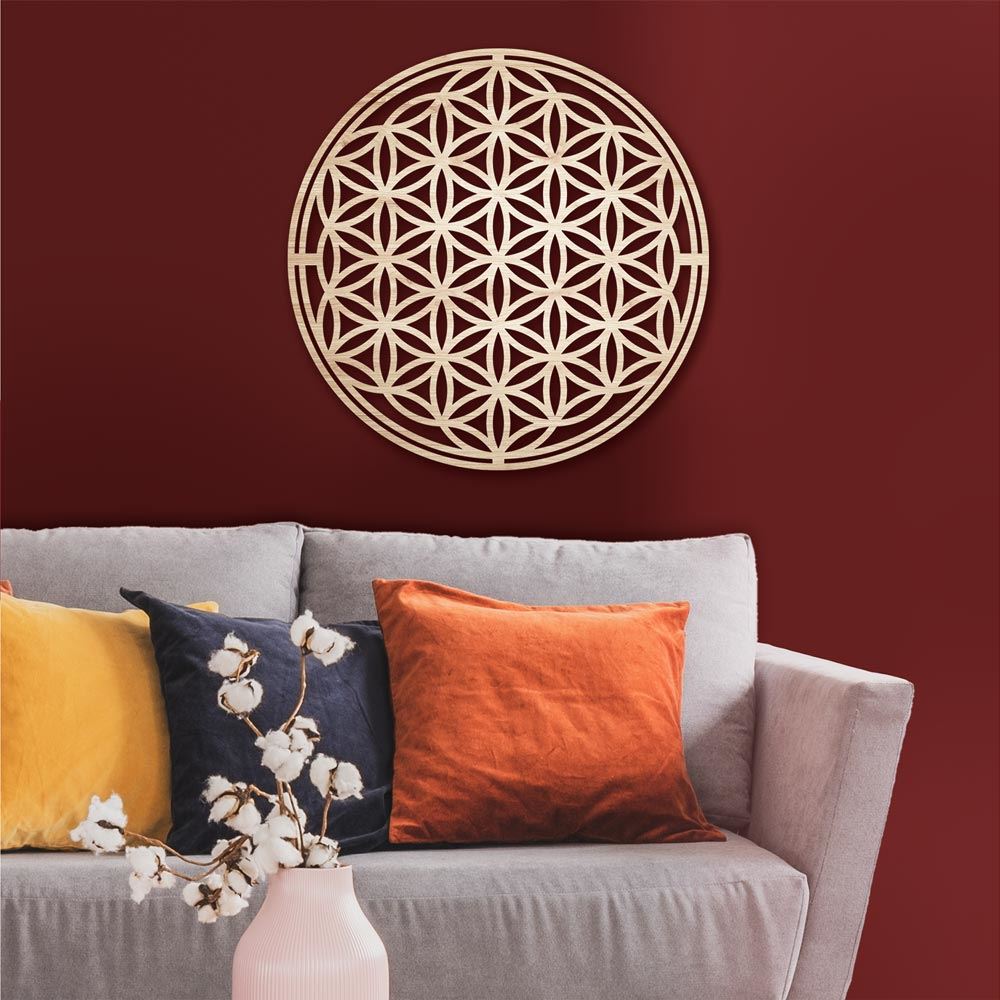 Fleur de vie deco bois 60cm