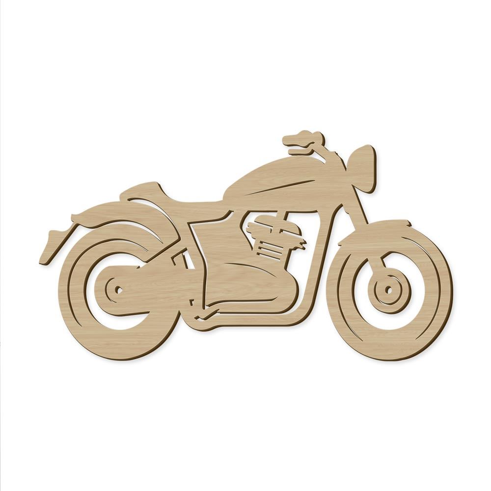 Moto deco bois 70x40cm