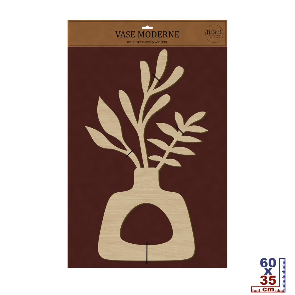 Vase moderne deco bois 40x60cm