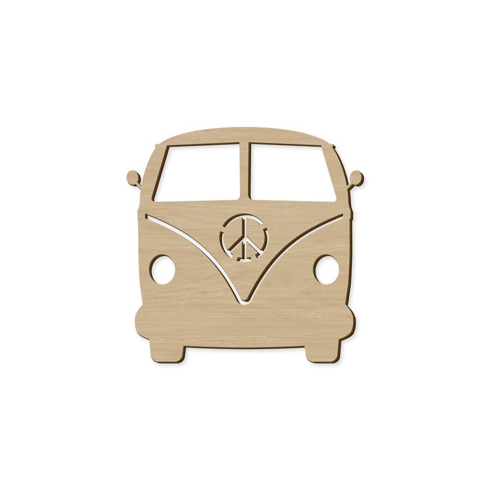 Van hippie deco bois 40x40cm