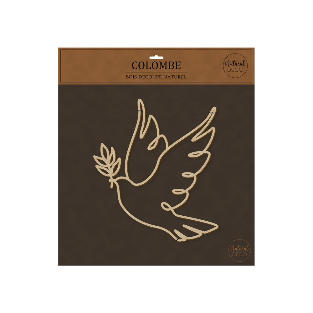 Colombe deco bois 40x40cm