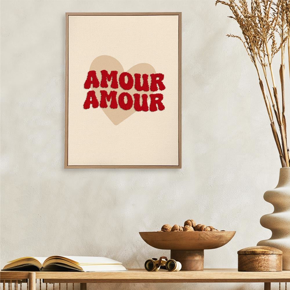 Toile tuftee amour amour 30x40 cm