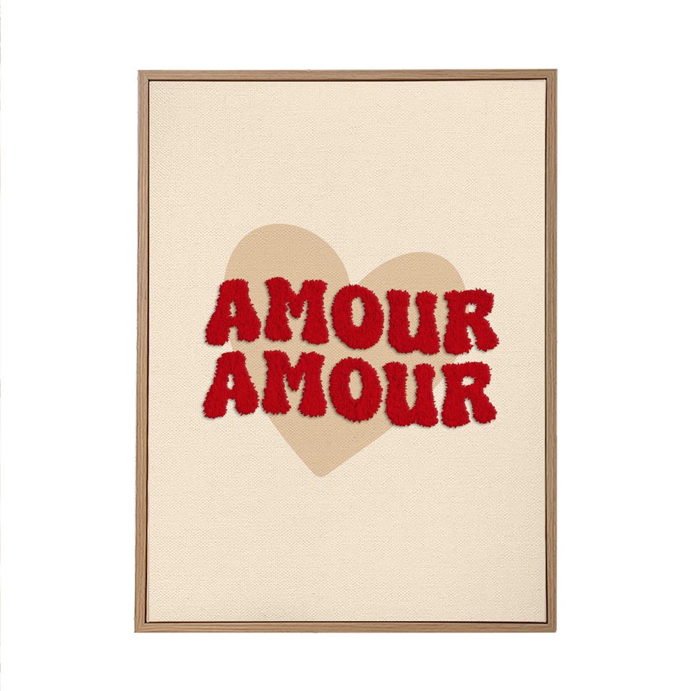 Toile tuftee amour amour 30x40 cm