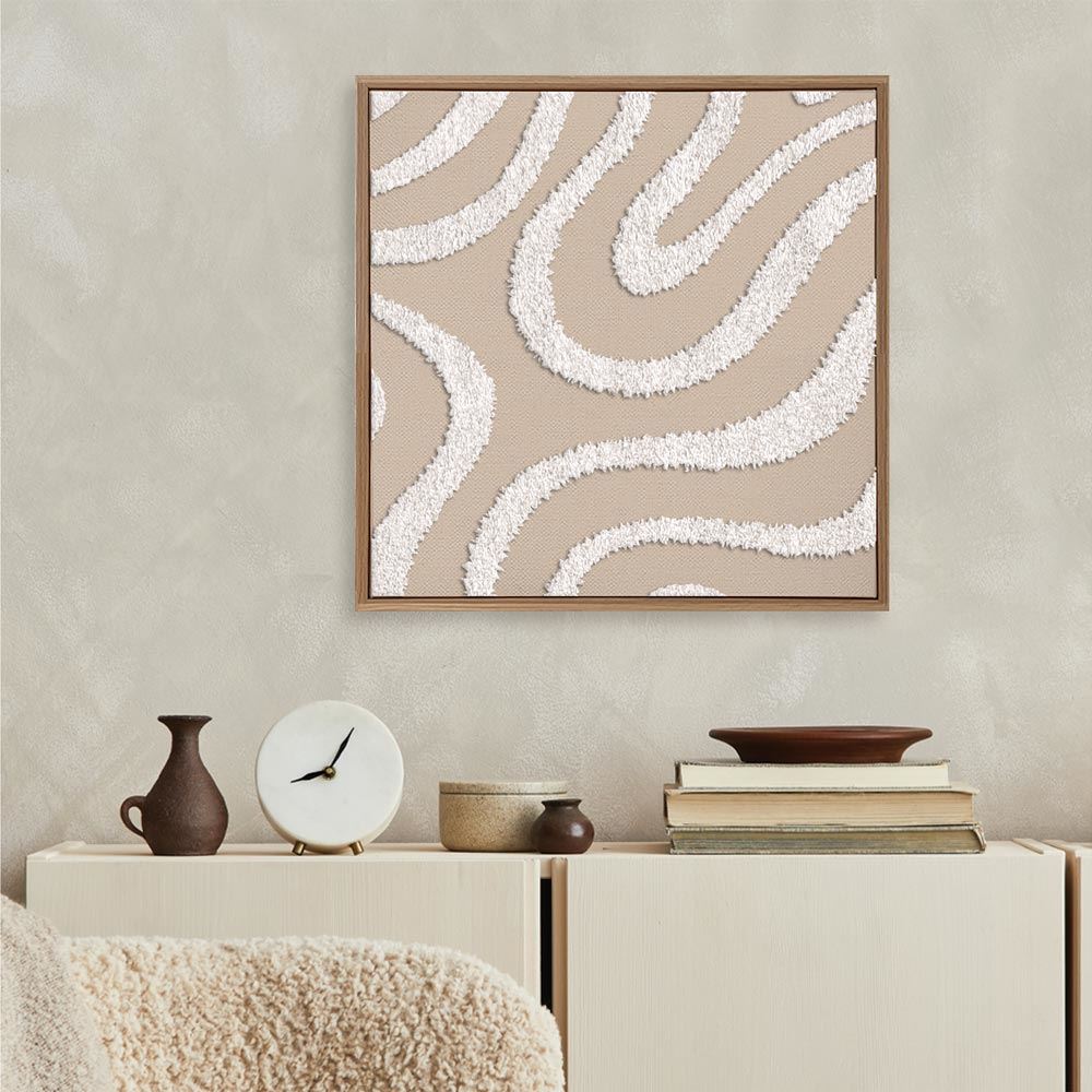 Toile tuftee courbes 40x40 cm