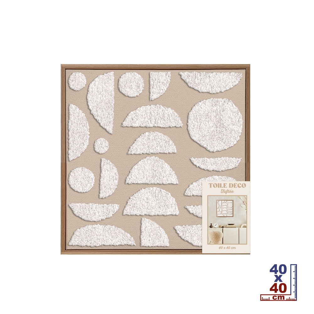 Toile tuftee formes 40x40 cm
