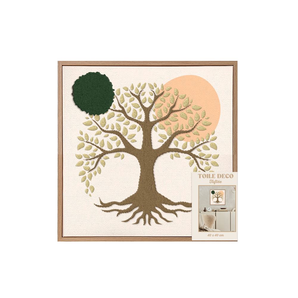 Toile tuftee arbre de vie 40x40 cm