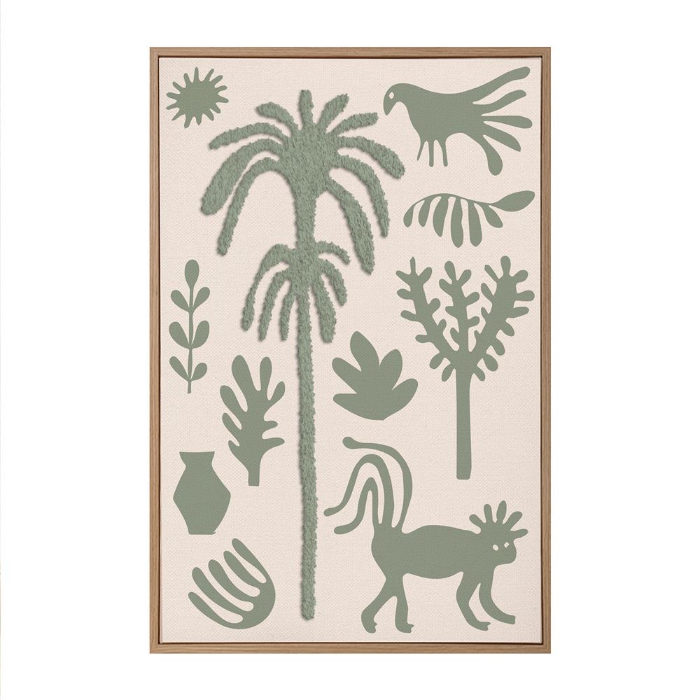 Toile tuftee tropical 60x40 cm
