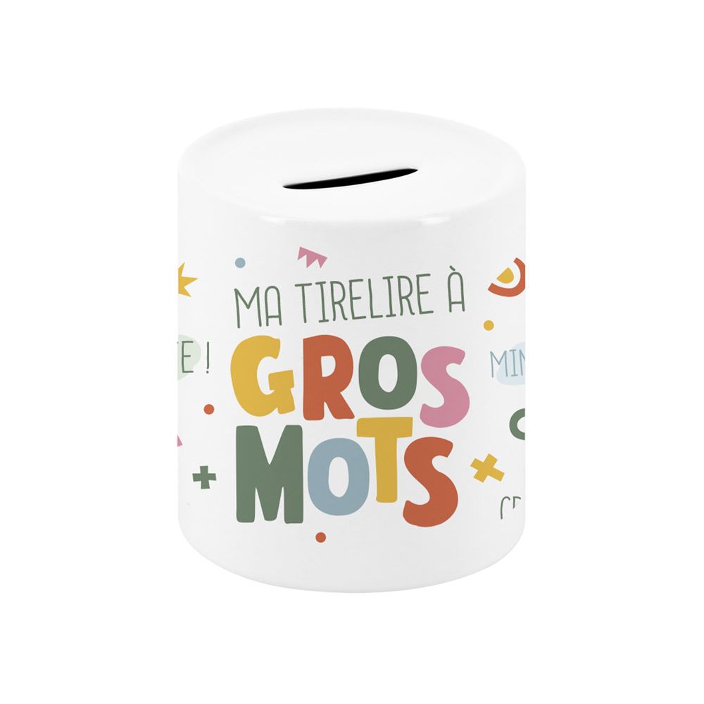 Tirelire ceramique enfant a gros mots