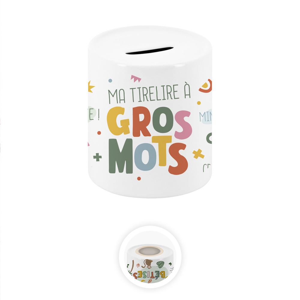 Tirelire ceramique enfant a gros mots