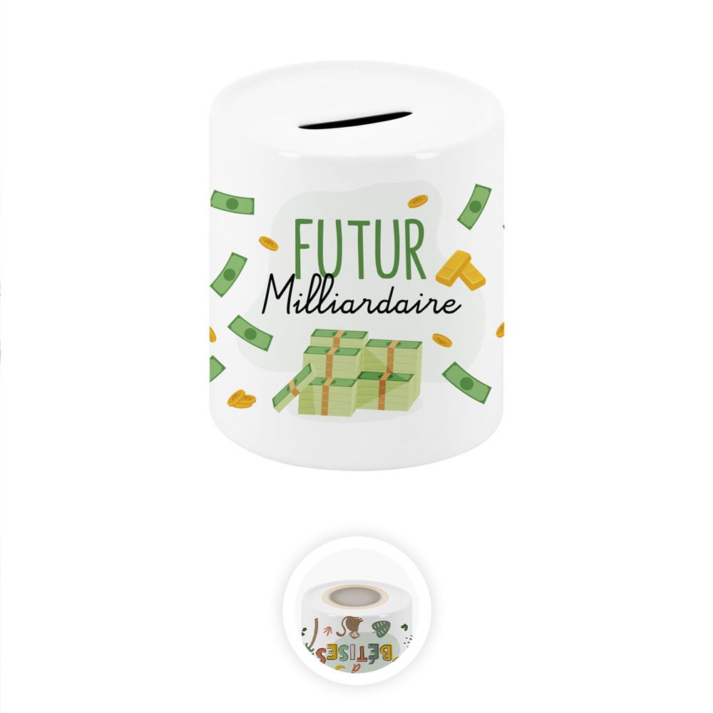 Tirelire ceramique enfant futur milliardaire