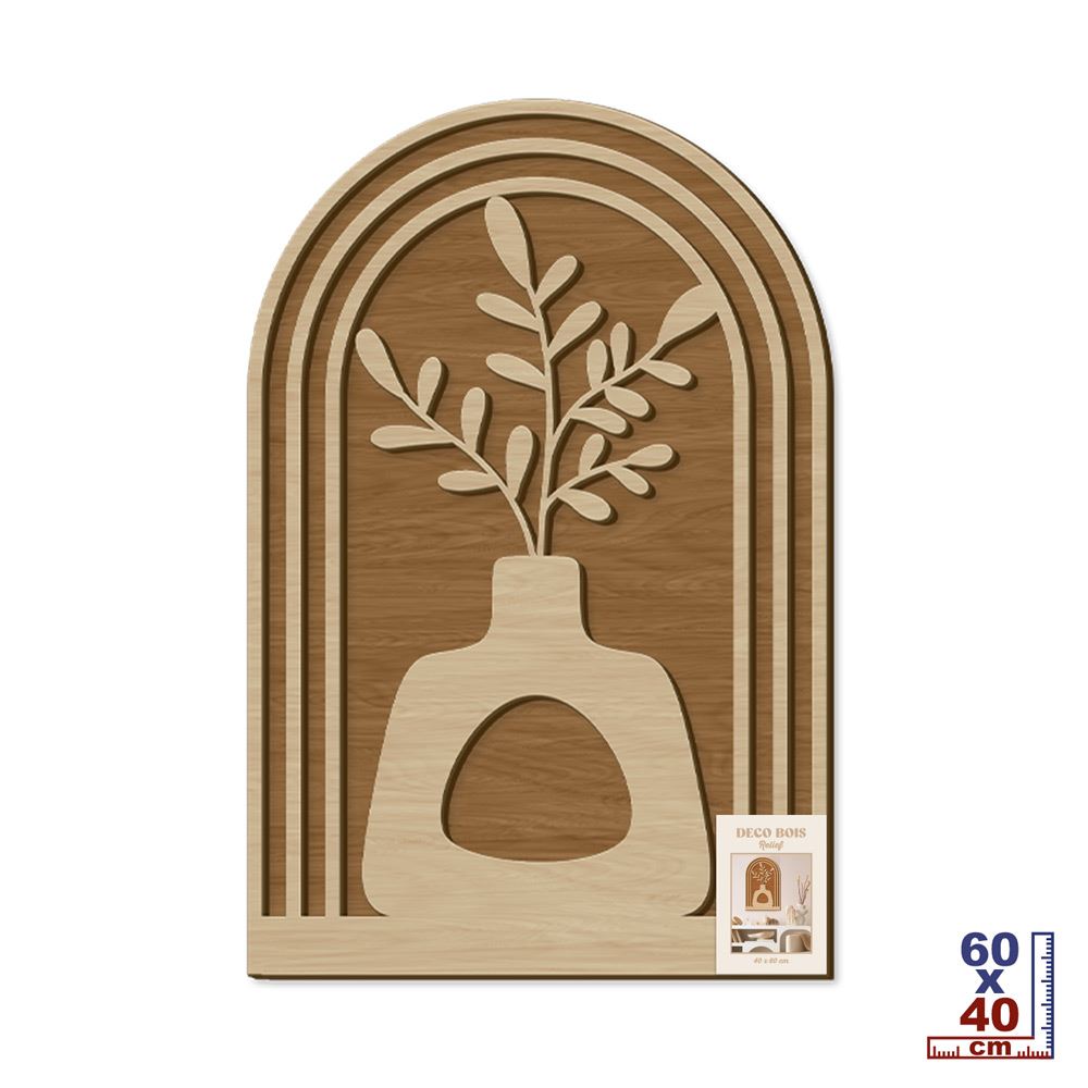 Deco bois relief florale