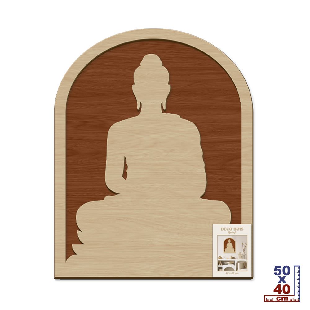 Deco bois relief buddha
