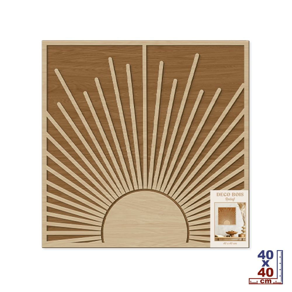 Deco bois relief soleil