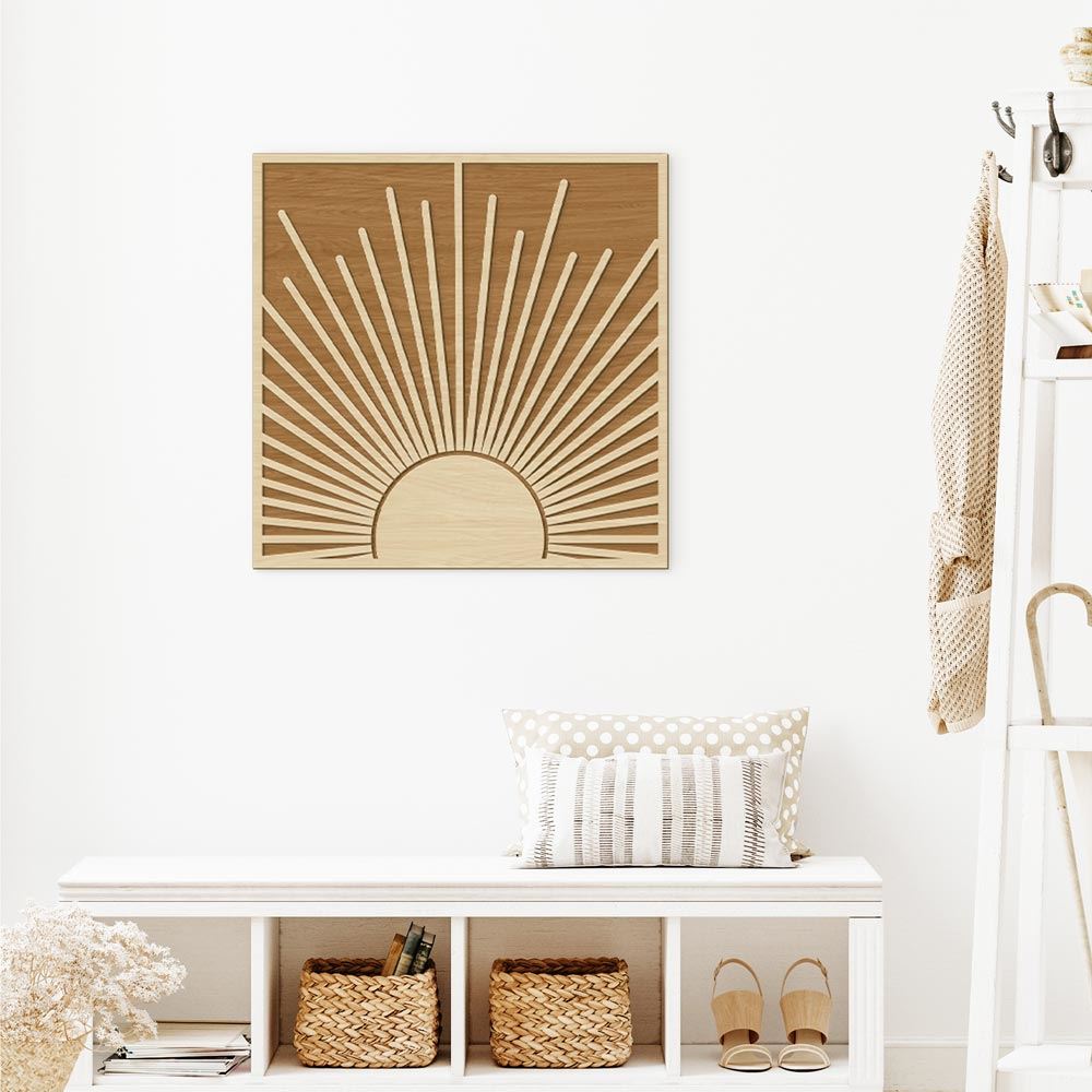 Deco bois relief soleil
