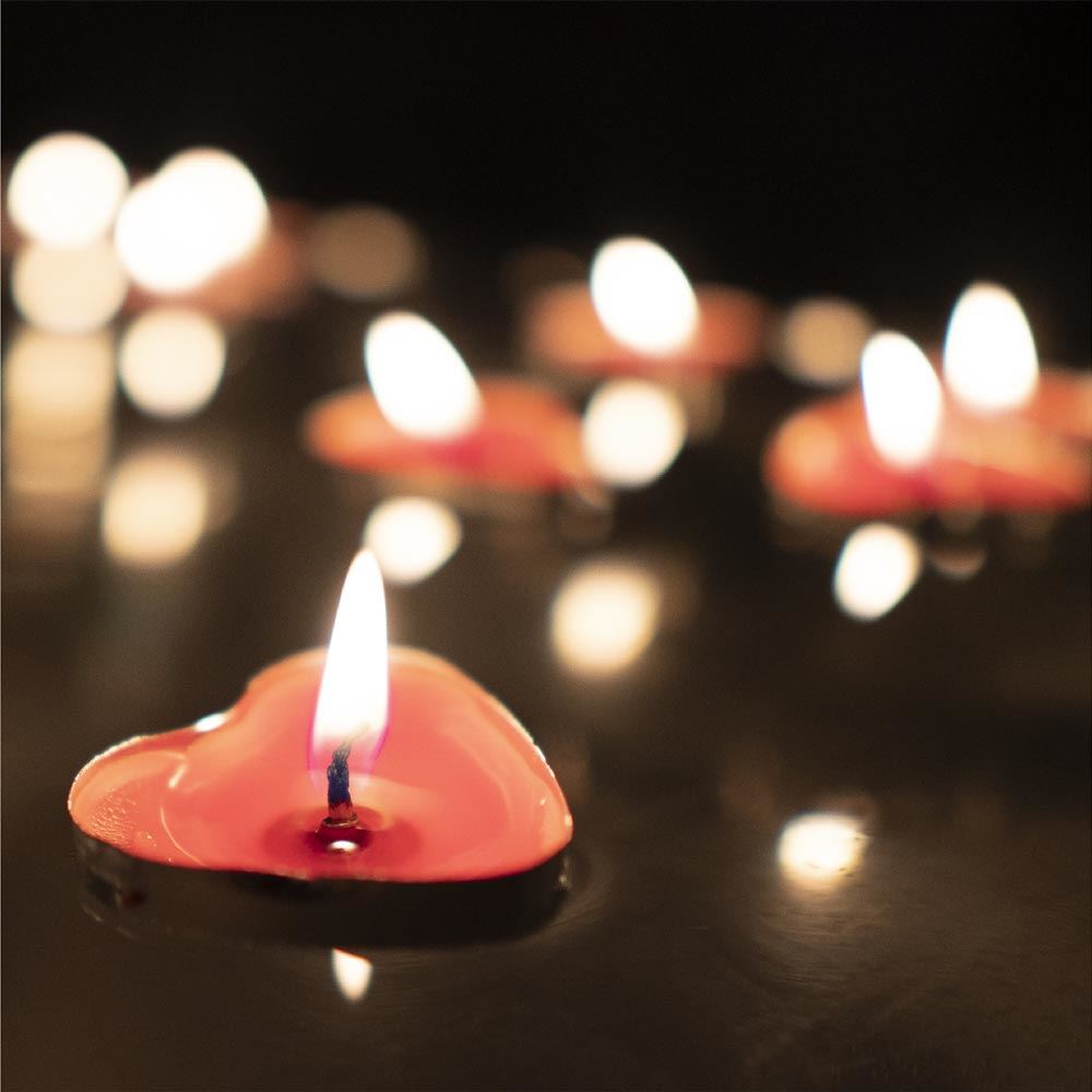 Pack 15 bougies coeur saint valentin 
