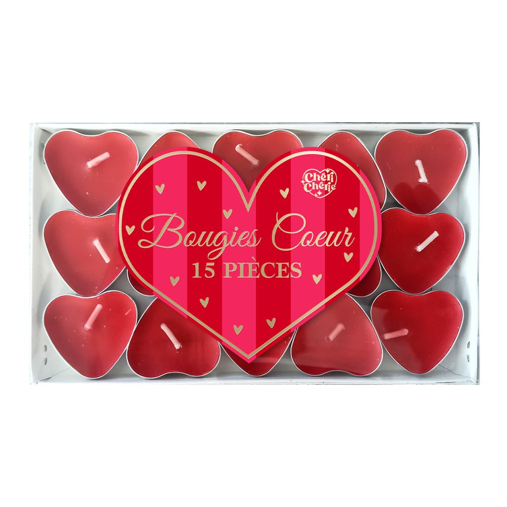 Pack 15 bougies cŒur