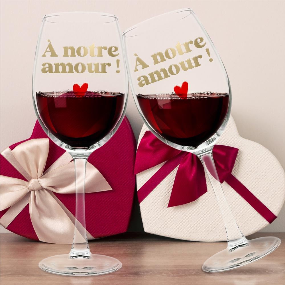 Coffret duo verres vin saint valentin