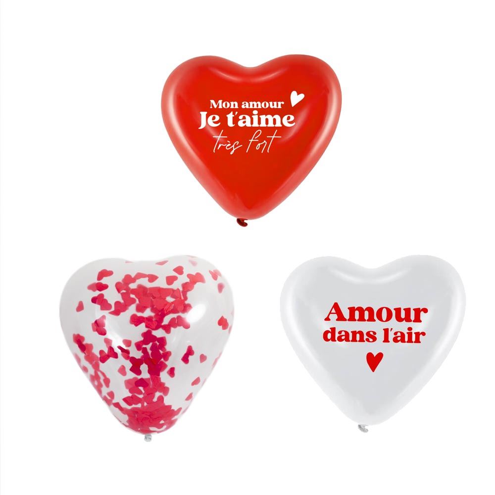 Ballon coeurs 6 pcs saint valentin