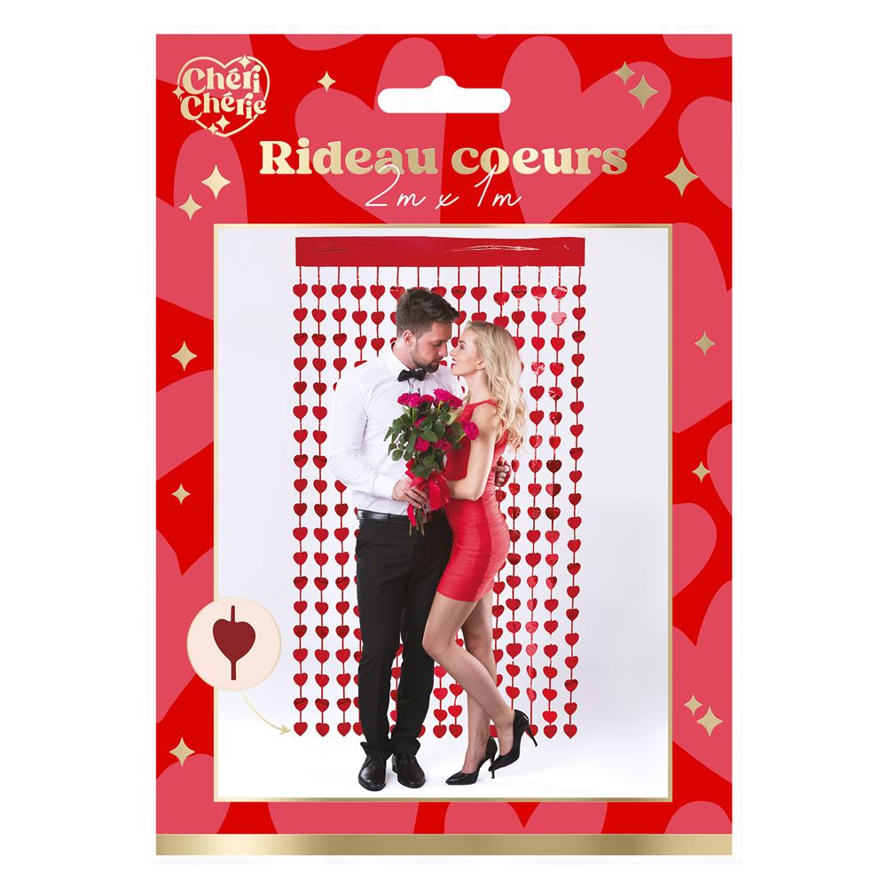 Rideau coeurs saint valentin