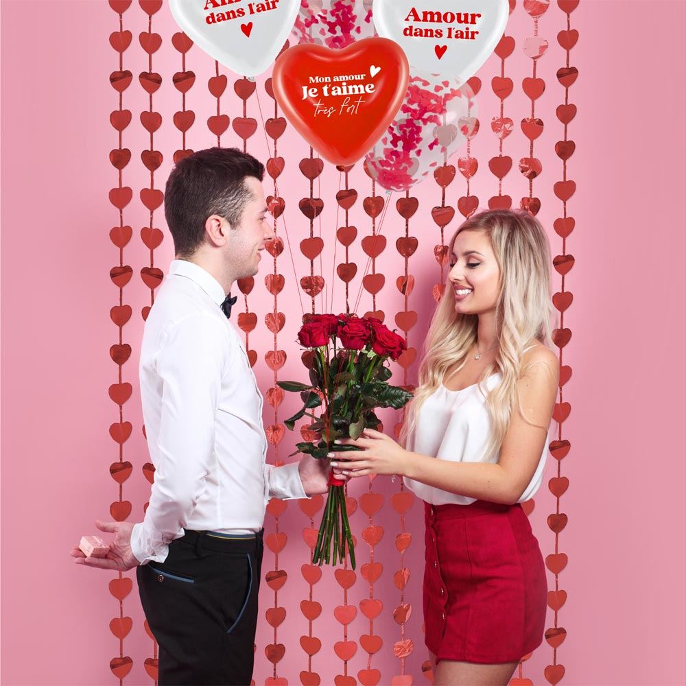 Rideau coeurs saint valentin