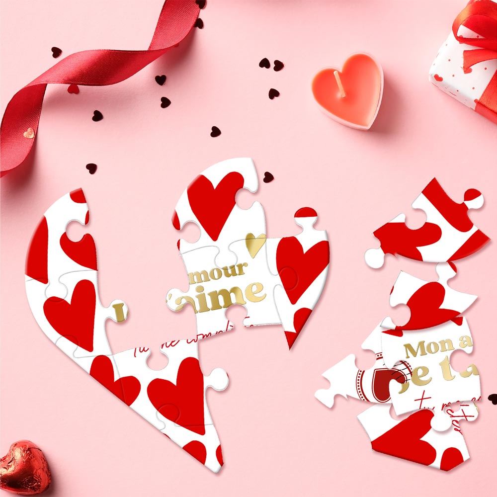 Puzzle coeur/ enveloppe saint valentin