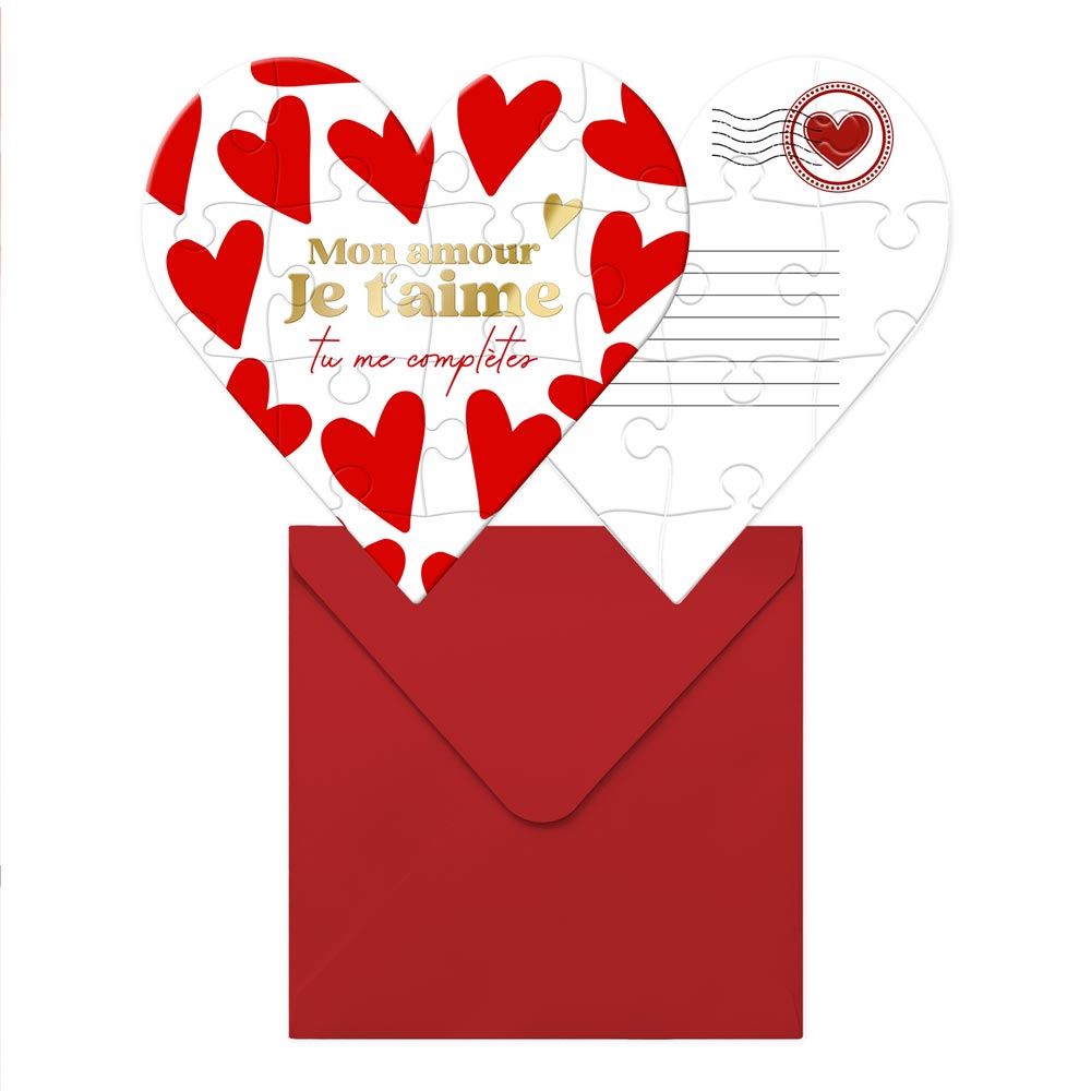 Puzzle coeur/ enveloppe saint valentin