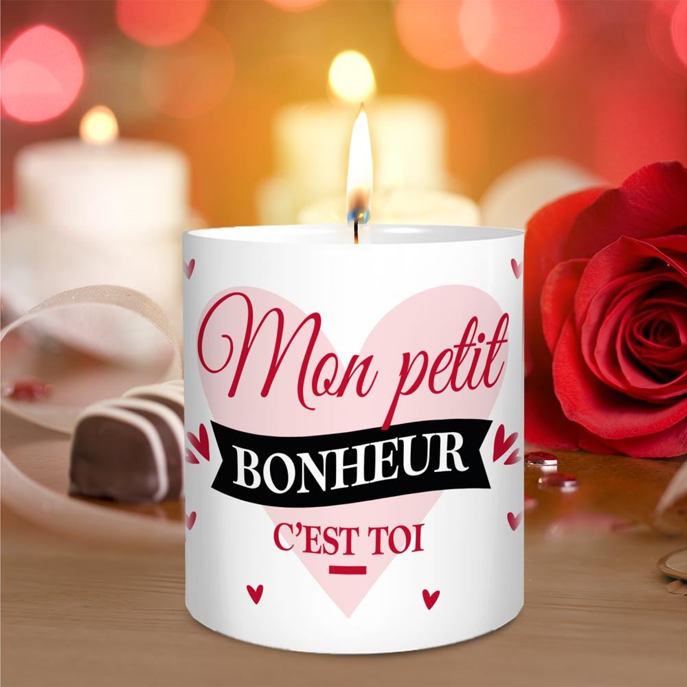 Bougie ceramique "mon petit bonheur c est toi"