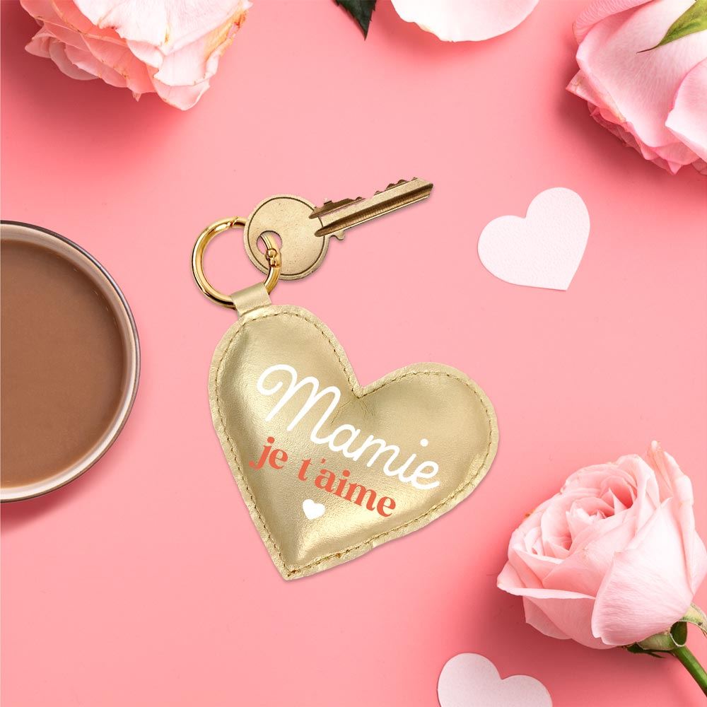 Porte cles coeur mamie je t aime