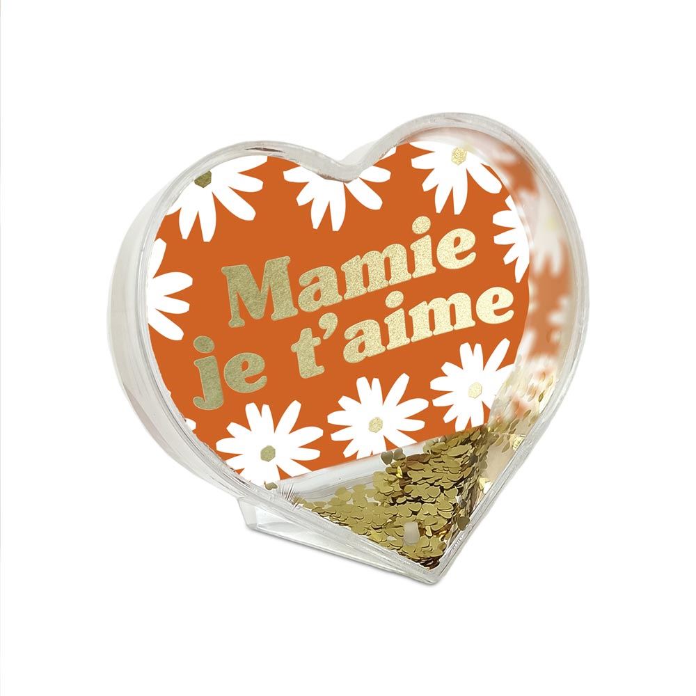 Boule a paillettes coeur mamie