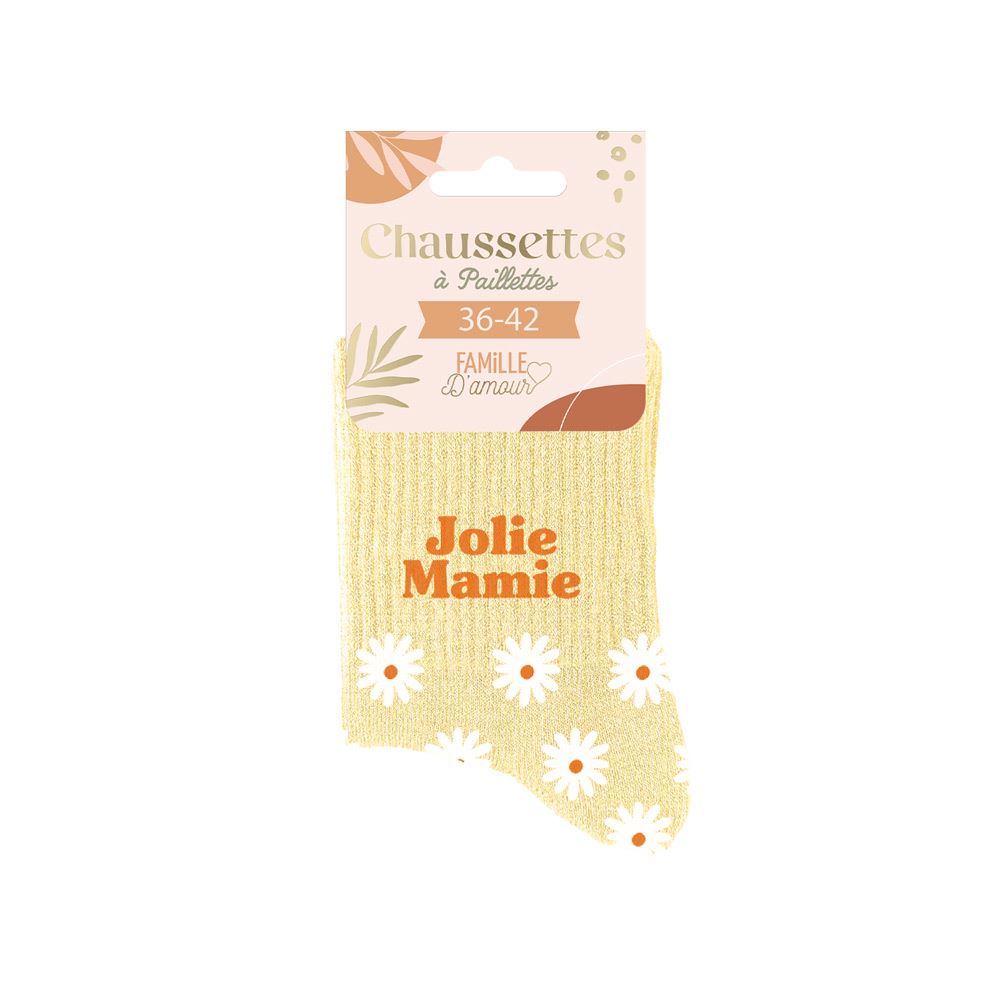 Chaussettes paillettes jolie mamie