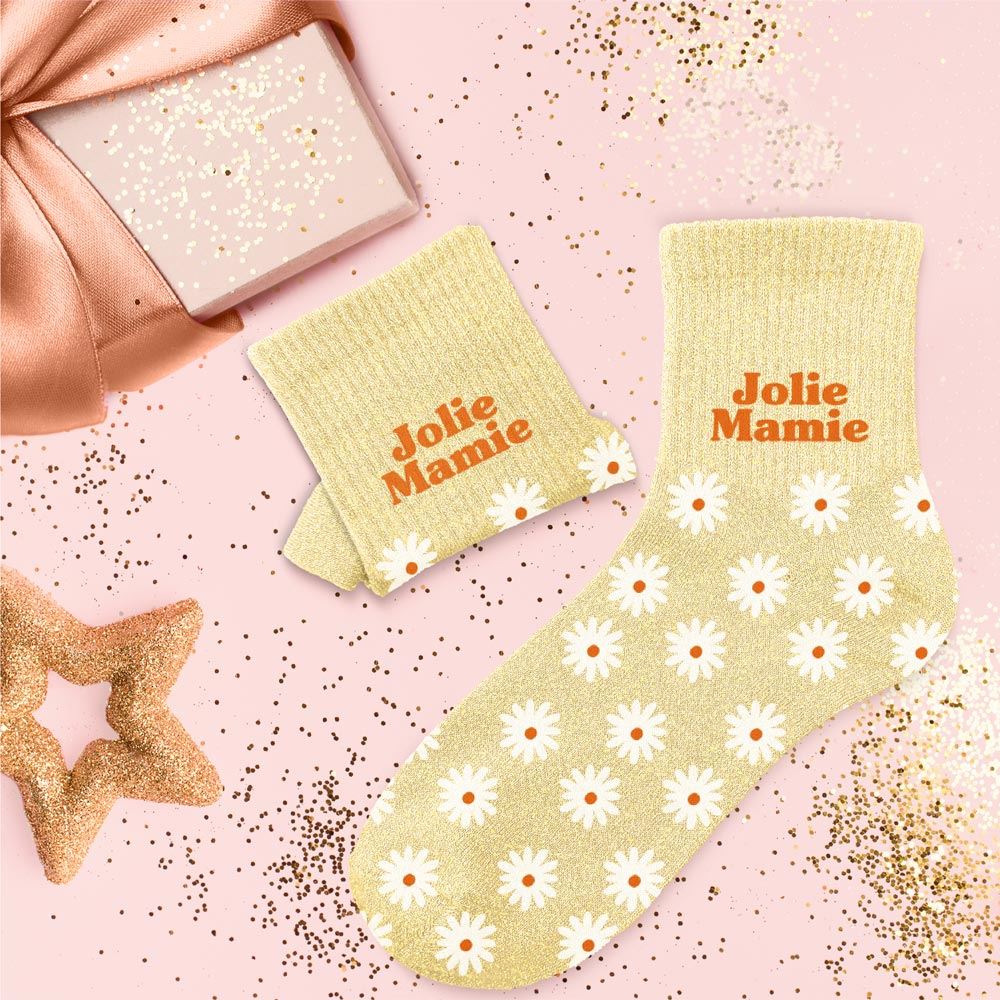 Chaussettes paillettes jolie mamie