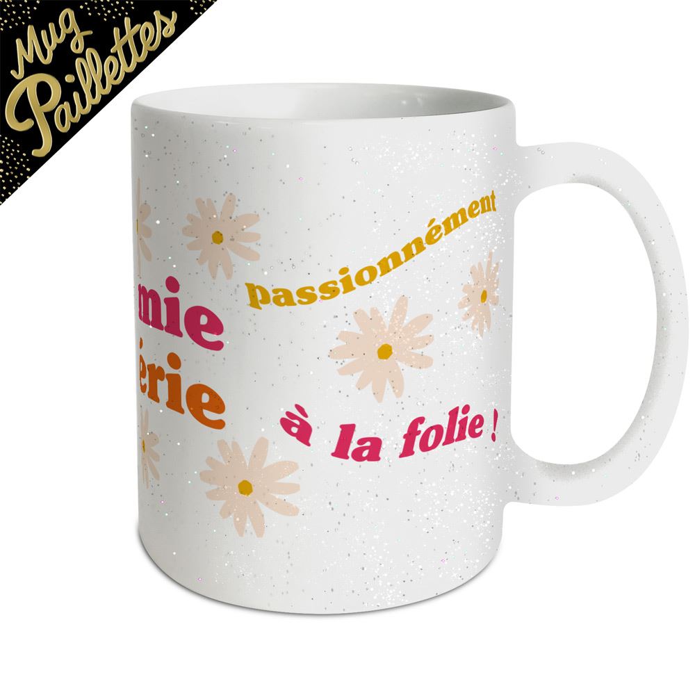 Mug a paillettes mamie cherie
