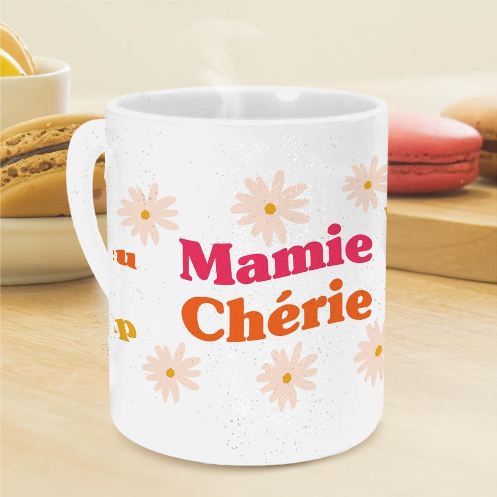 Mug a paillettes mamie cherie
