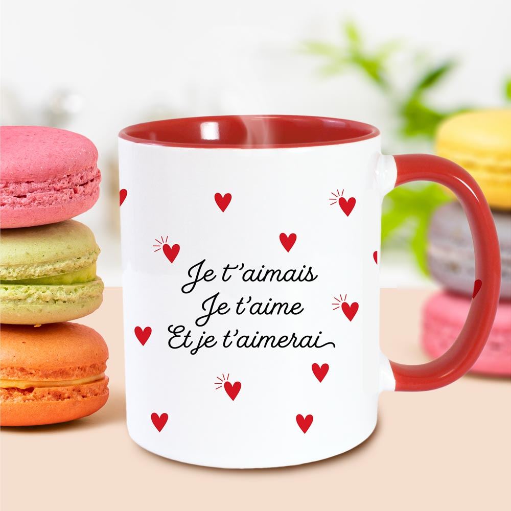 Mug rouge je t aimais… je t aimerai