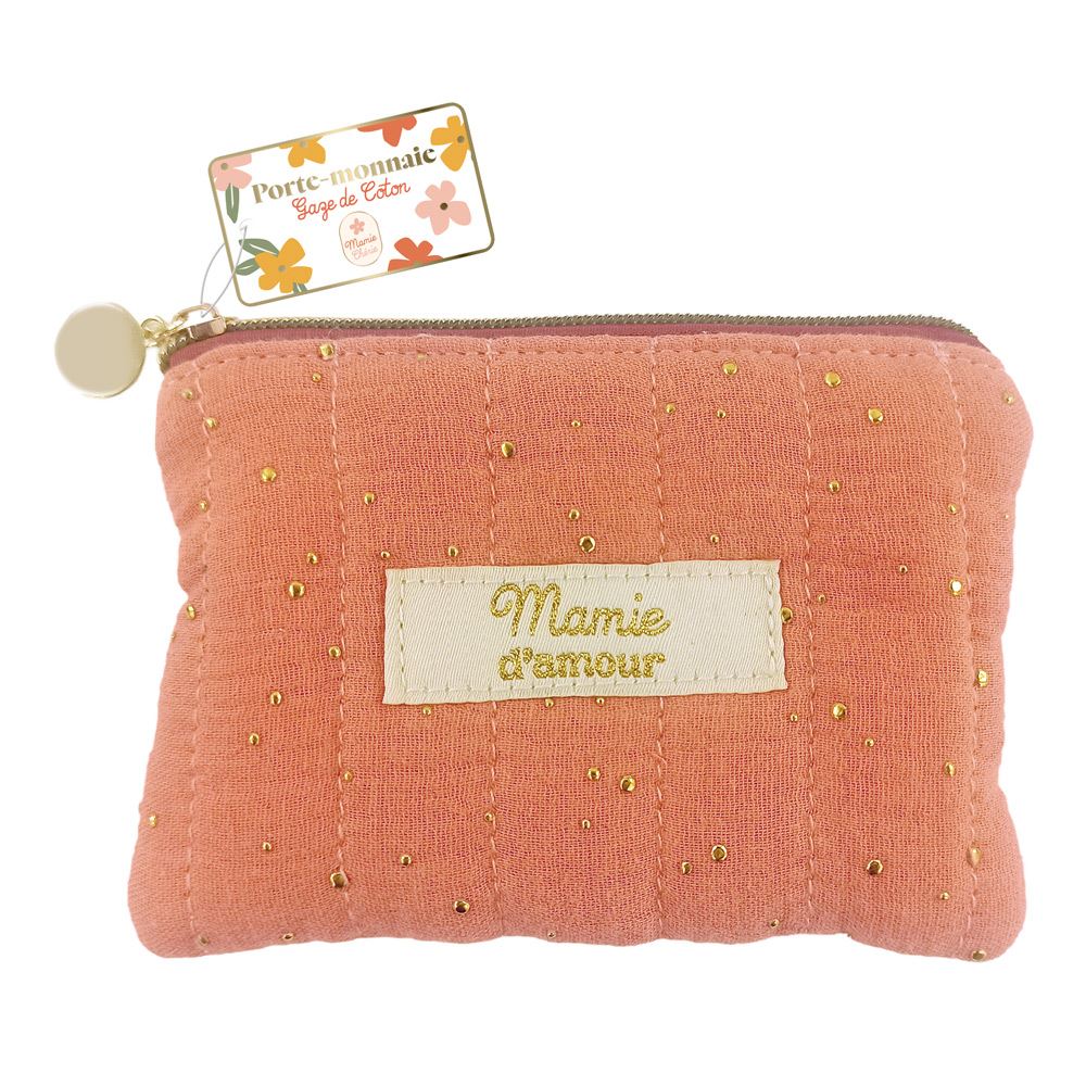 Porte monnaie gaze de coton mamie d'amour