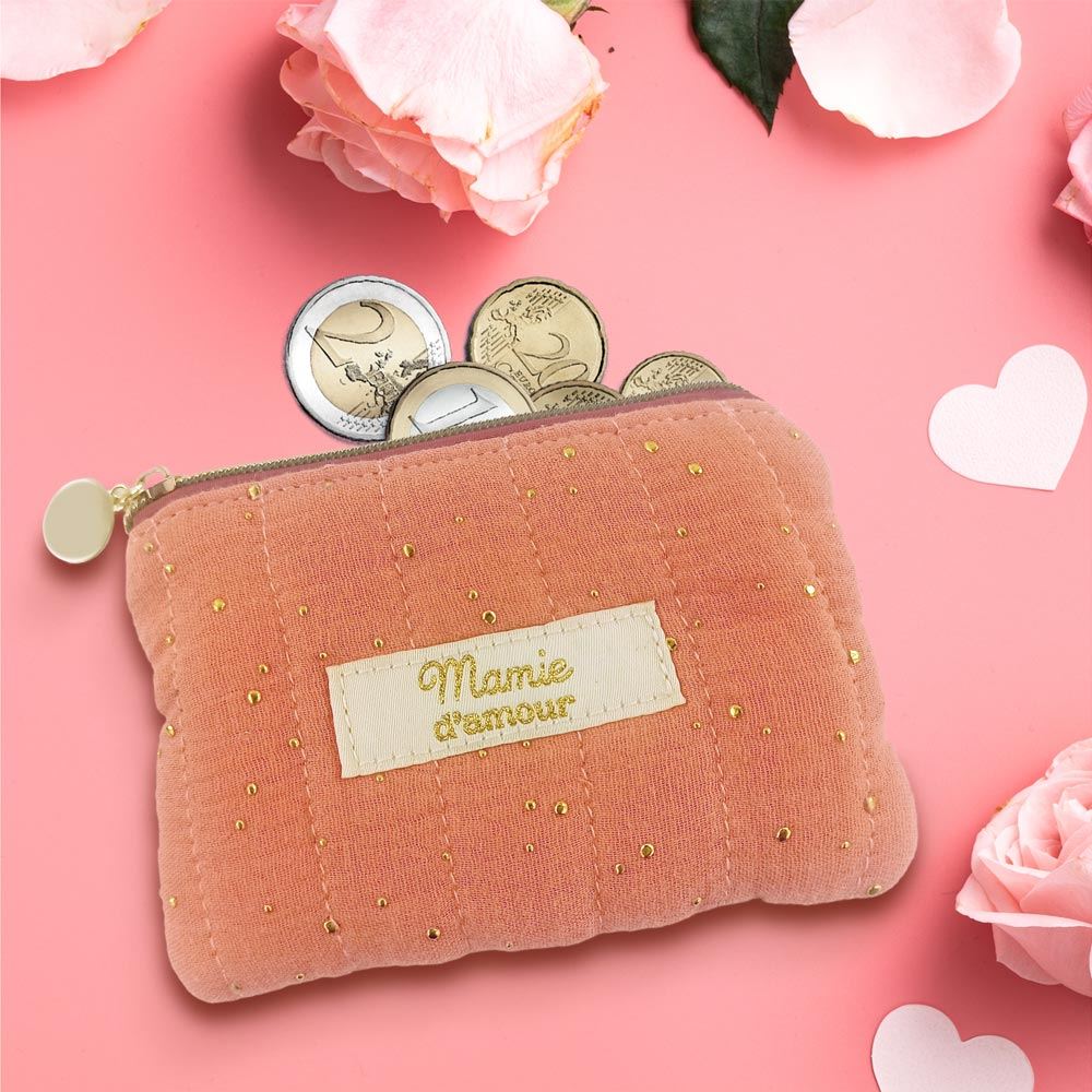 Porte monnaie gaze de coton mamie d'amour