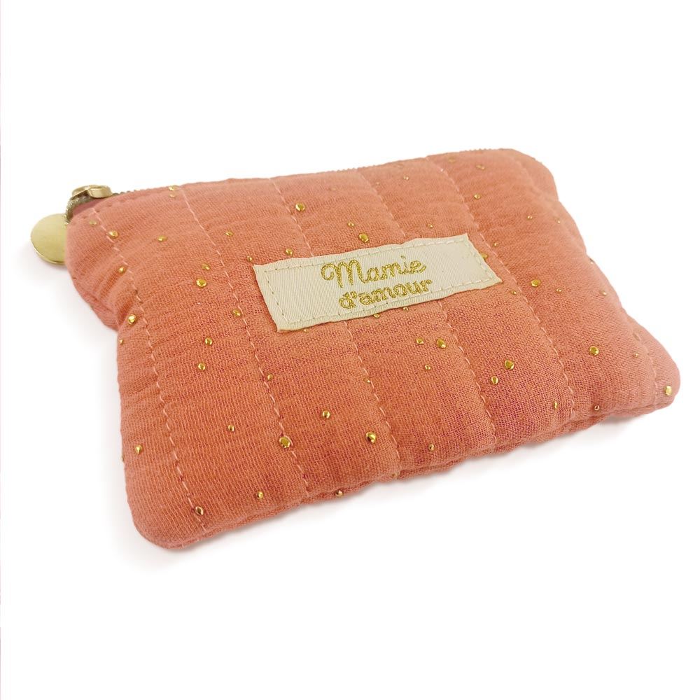 Porte monnaie gaze de coton mamie d'amour