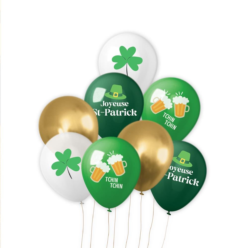 Sachet 8 ballons saint patrick